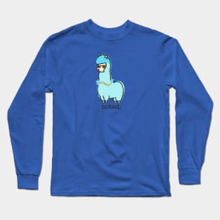 Blue Llama says "noted." Long Sleeve T-Shirt